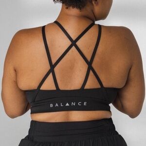 Balance Athletica Midnight Black Strappy Bra Size Small